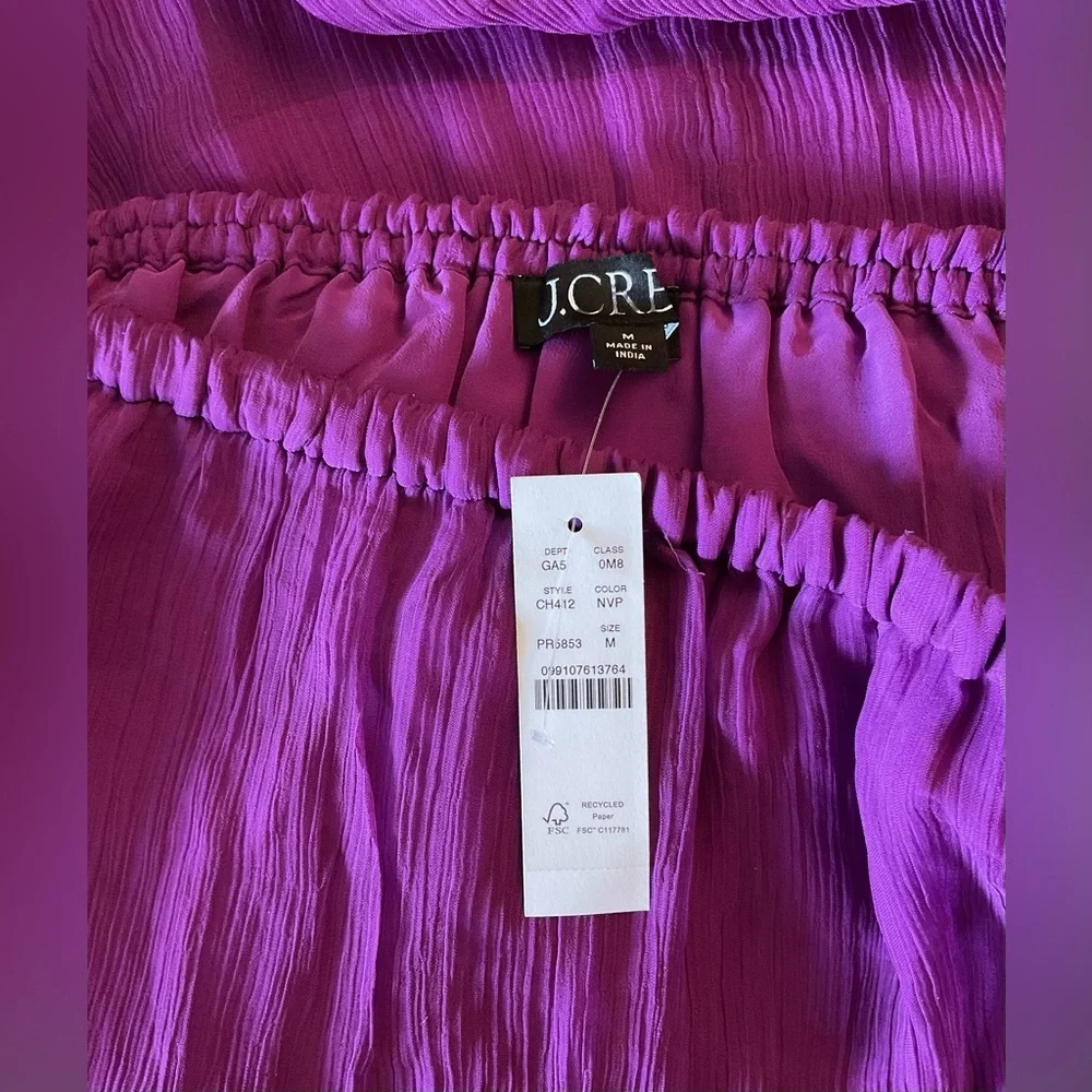 NWT J. Crew Gwyneth Purple Chiffon Skirt